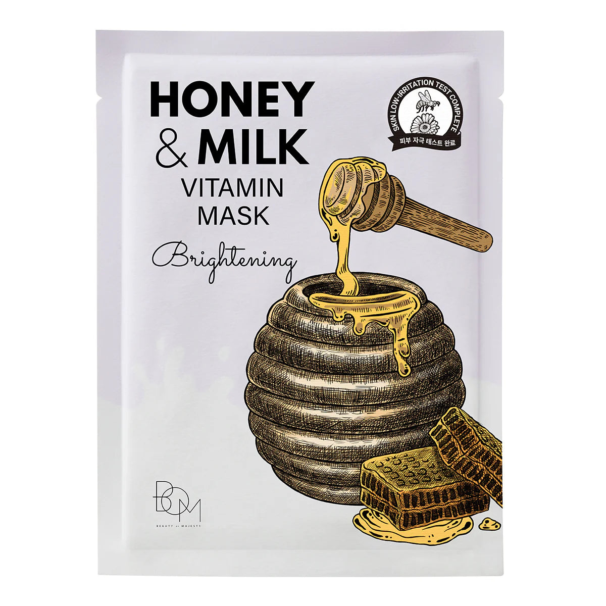 Skaistinančios odą lakštinės veido kaukės Honey & Milk Vitamin Mask, 10vnt.