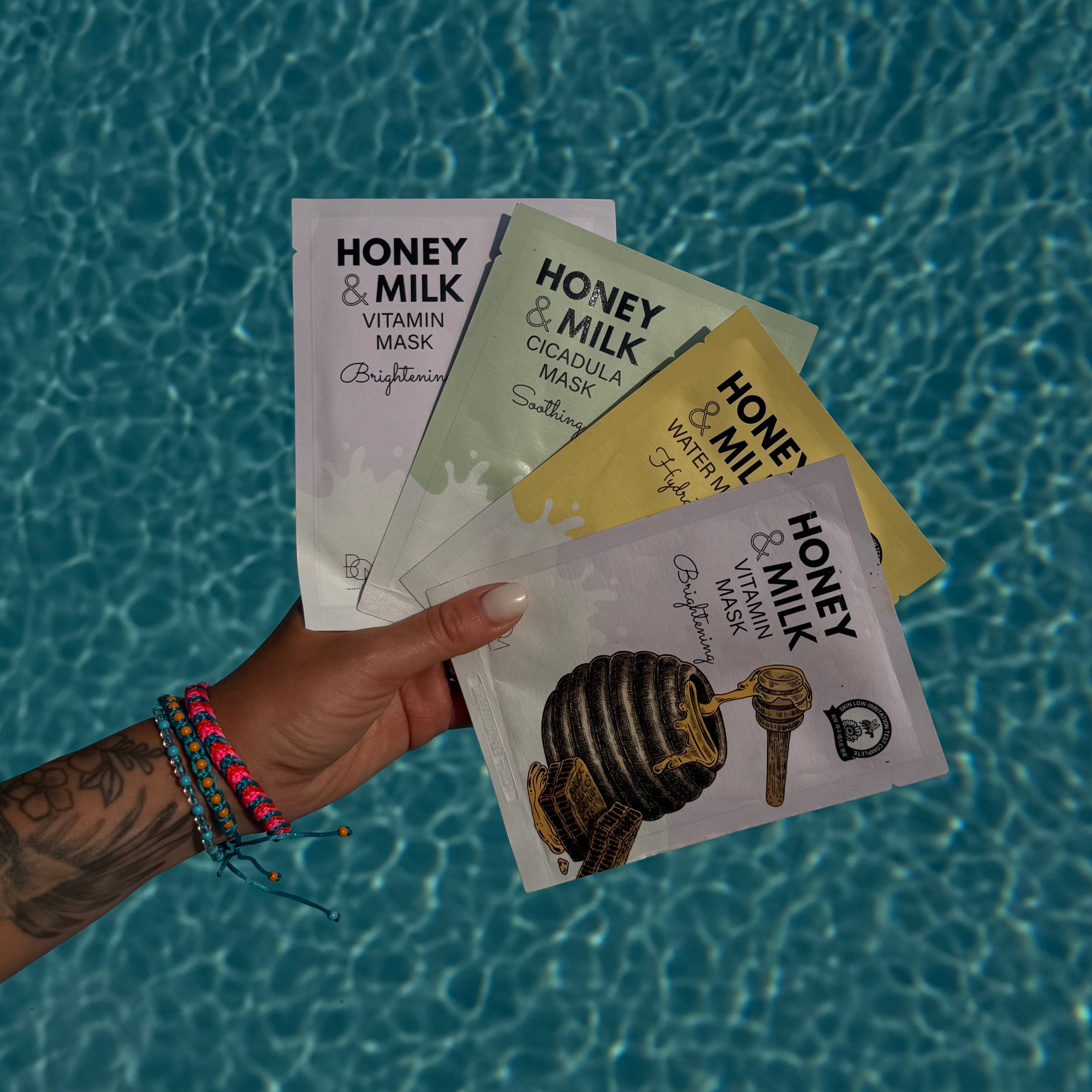 Raminančios odą lakštinės veido kaukės Honey & Milk Cicadula Mask, 10vnt.