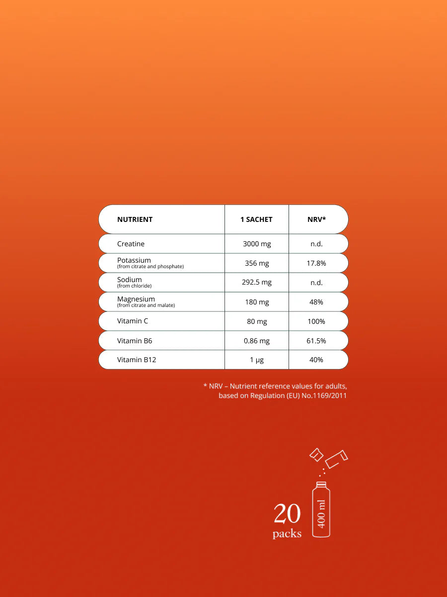 Greipfrutų skonio elektrolitų gėrimas + Kreatinas