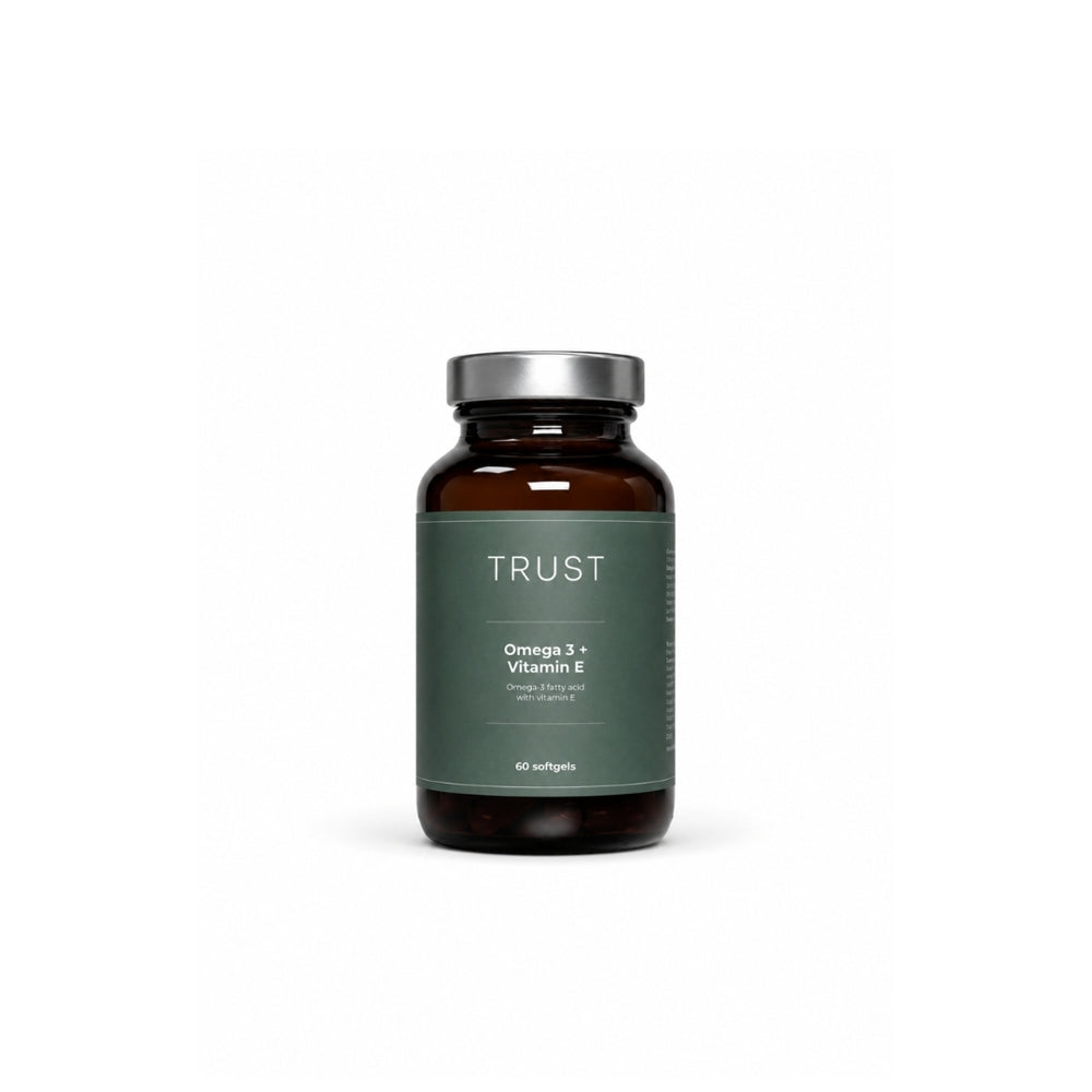 TRUST Omega-3 + vitaminas E, 60 kapsulių