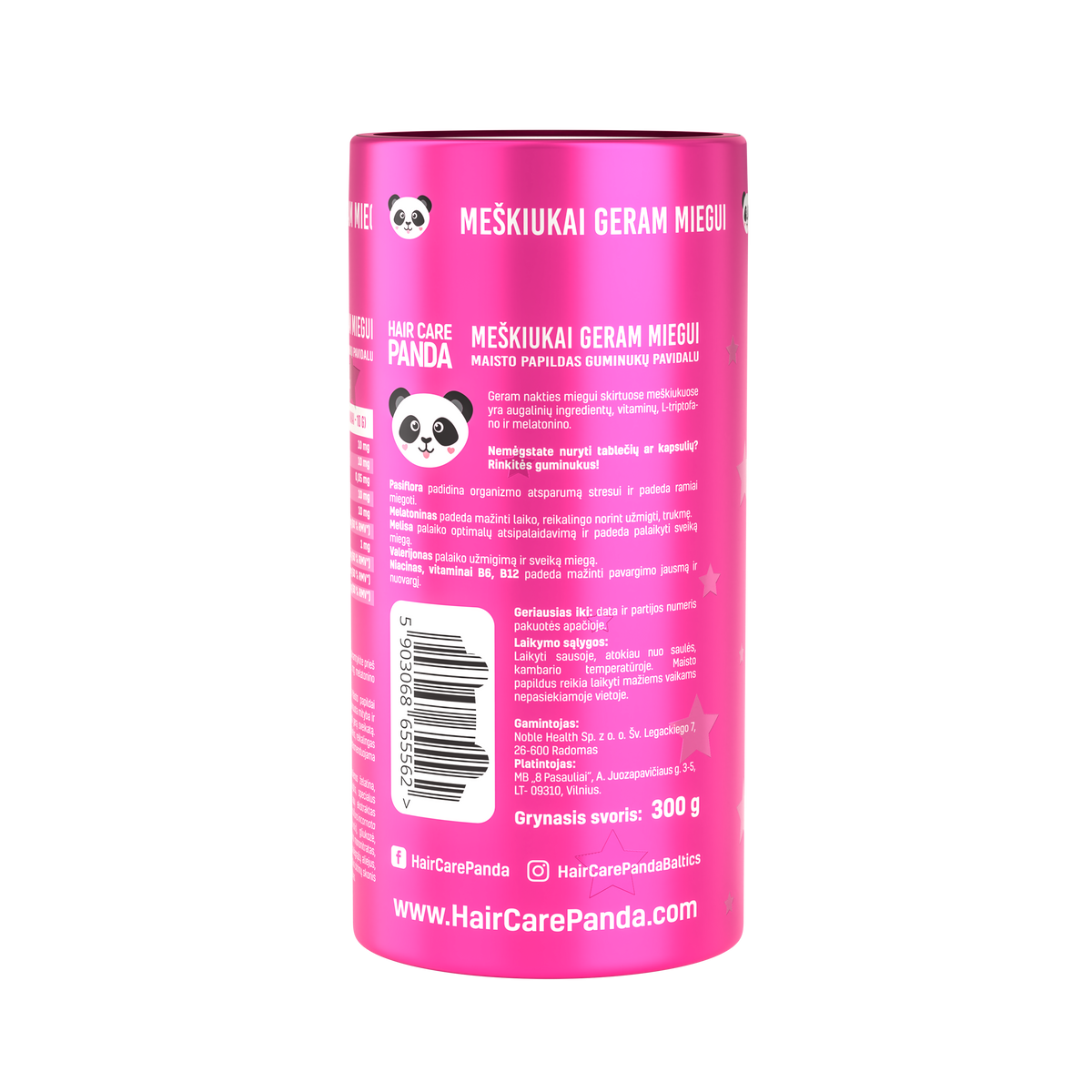 Guminukai-meškiukai geram miegui-Hair Care Panda-Misiule.lt