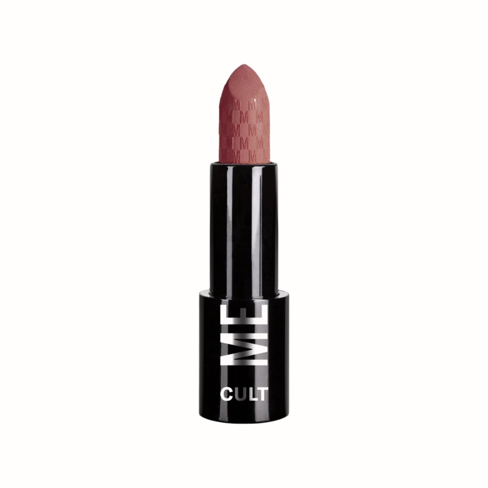 Cult Lipstick
A bullet of matte brown lipstick from the Cult collection by Mesauda, housed in a sleek black casing with the "ME" and "CULT" branding. The lipstick features a rich, earthy color that provides a smooth, creamy texture for long-lasting wear, perfect for adding a natural yet bold touch to any look.
