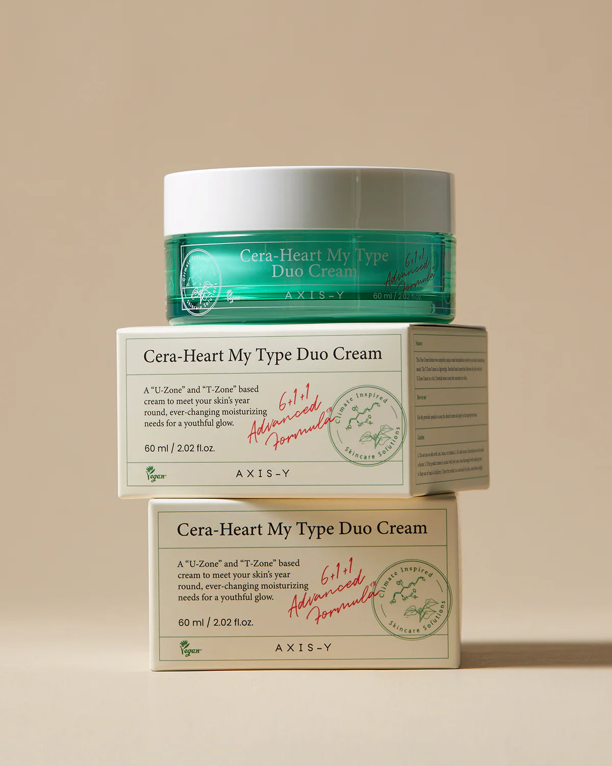 Cera-Heart My Type Duo Drėkinantis veido kremas, 60ml