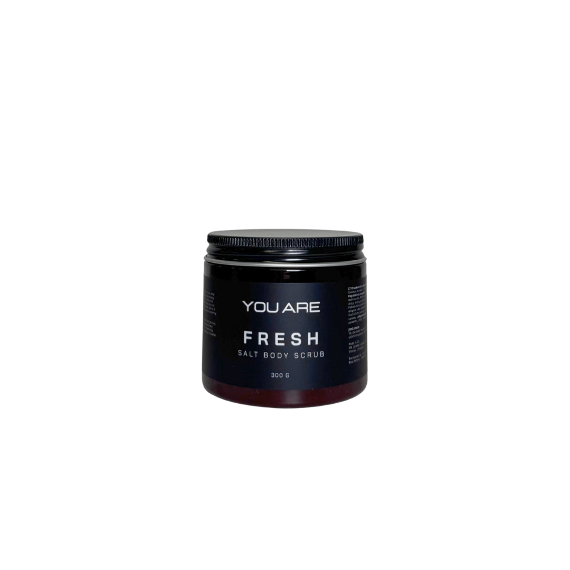 YOU ARE Fresh švelnus druskos ir aliejaus kūno šveitiklis. 300g
