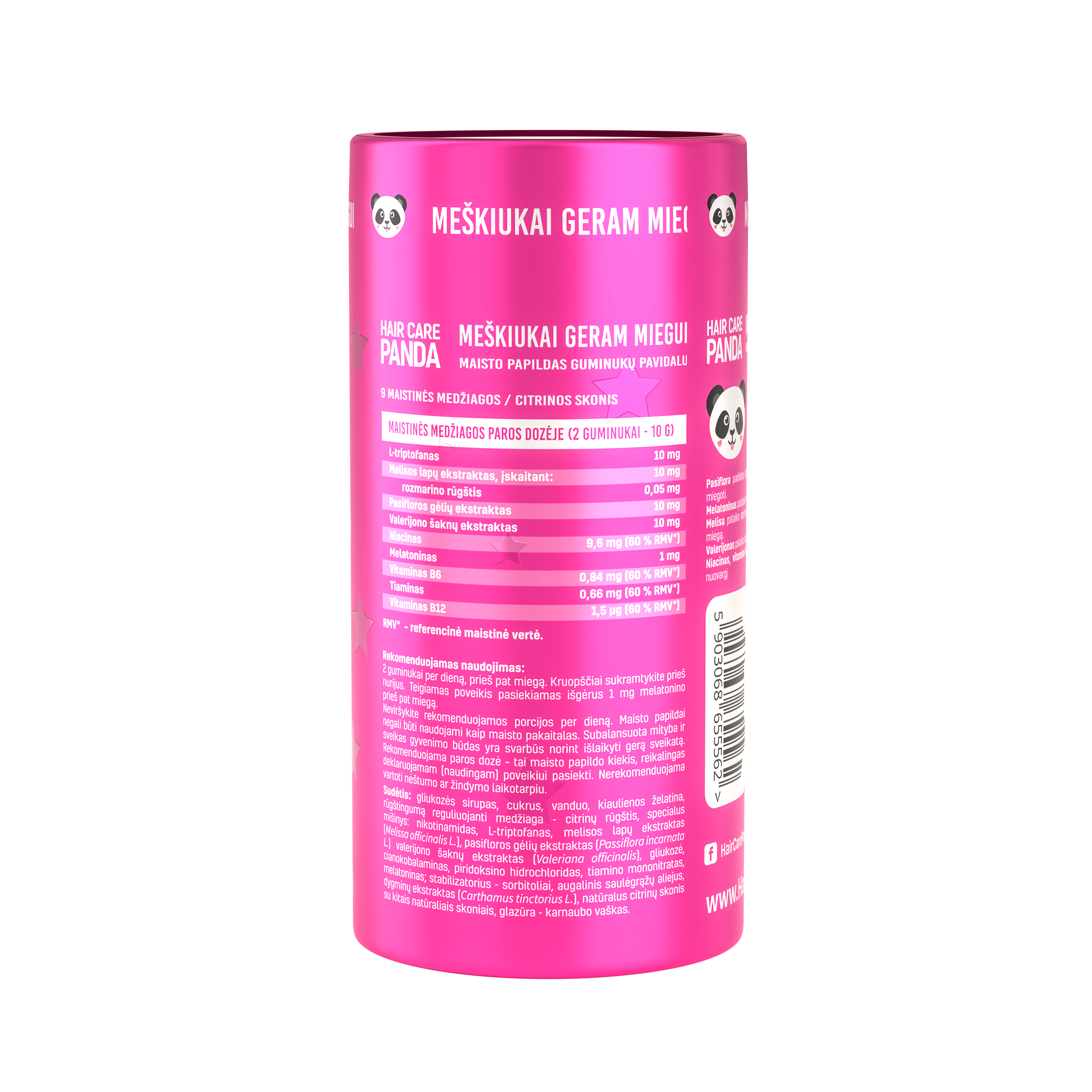 Guminukai-meškiukai geram miegui-Hair Care Panda-Misiule.lt