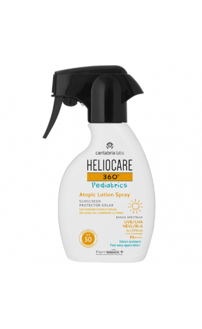 HELIOCARE 360 PEDIATRICS PURŠKIAMA APSAUGA ATOPINEI VAIKŲ IR KŪDIKIŲ KŪNO ODAI SPF50, 250 ML