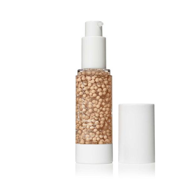 HydroPure Intense Serum  
A bottle of HydroPure Intense Serum with visible encapsulated beads, designed for deep hydration and intense skin rejuvenation. The serum features a unique formula with a pump dispenser for easy application and comes in a 30ml bottle.