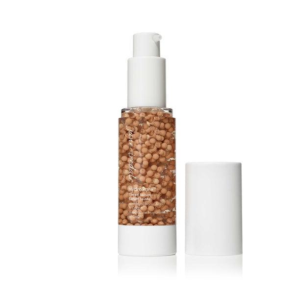 HydroPure Intense Serum  
A bottle of HydroPure Intense Serum with visible encapsulated beads, designed for deep hydration and intense skin rejuvenation. The serum features a unique formula with a pump dispenser for easy application and comes in a 30ml bottle.