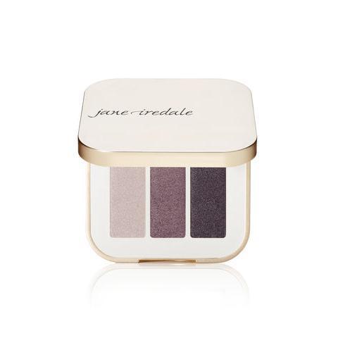 Jane Iredale Eye Shadow Trio  
This compact eye shadow palette features three complementary shades designed to enhance your eyes. The trio includes a light shimmer, a soft brown, and a deeper brown, allowing you to create a range of looks from subtle to bold. Ideal for blending and layering, these shades provide a smooth application and long-lasting color, perfect for any occasion. The sleek packaging adds a touch of luxury to your makeup routine.