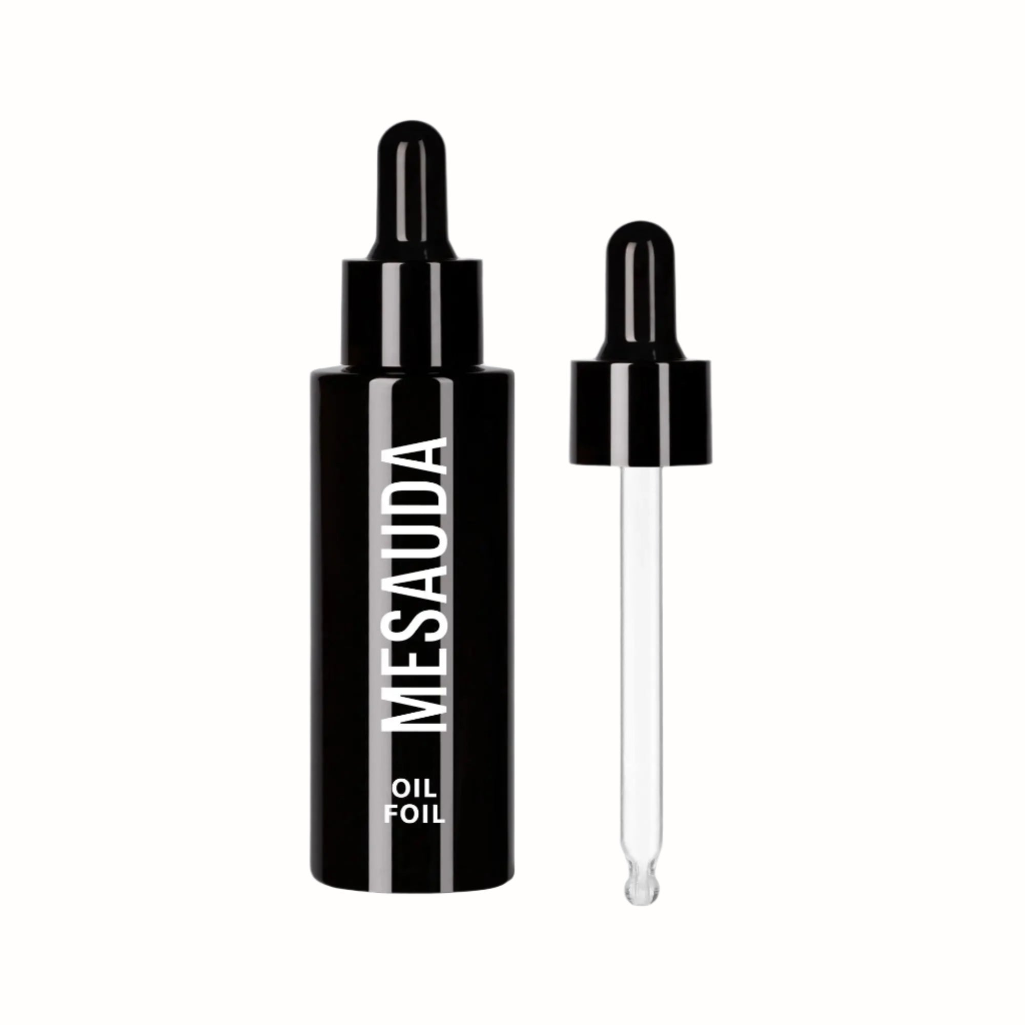 Oil Foil

A luxurious oil serum by Mesauda, designed to provide a radiant, healthy glow. The product comes in a sleek black bottle with a dropper, offering easy application. Ideal for adding shine and hydration to the skin, this oil helps to nourish and revitalize, leaving a smooth, luminous finish.