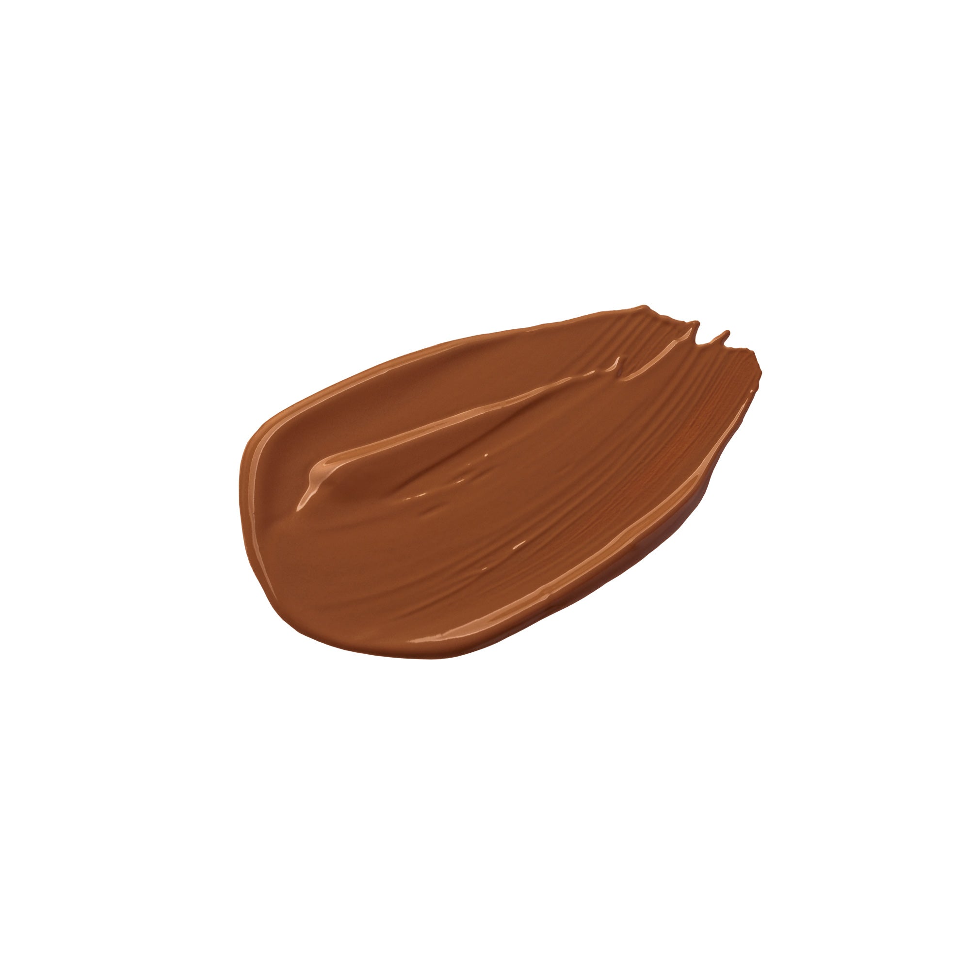 A swatch of the Milano The Skin Hydrating Foundation, featuring a rich, medium to dark brown tone with a smooth, creamy texture. This foundation provides a hydrating and flawless finish, offering full coverage with a natural, radiant look for deeper skin tones. Perfect for creating a smooth, even complexion.